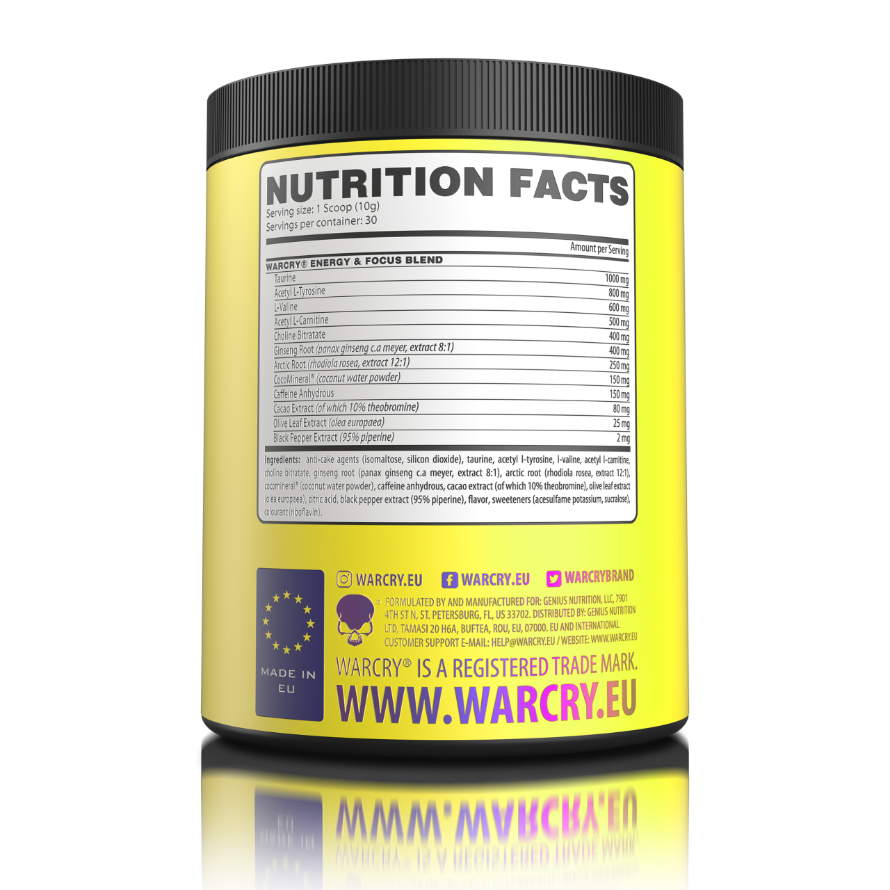 Pre-workout, Genius Nutrition, Warcry Energy, 300 de grame, pudra [2]