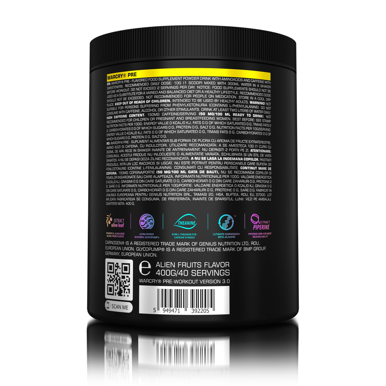 Pre-workout, Genius Nutrition, Warcry Pre, 400 de grame, pudra [3]