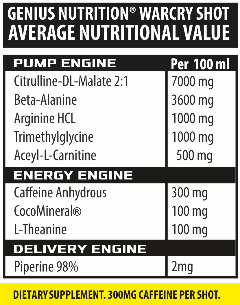 Pre-workout, Genius Nutrition, Warcry, shot de 100ml [2]