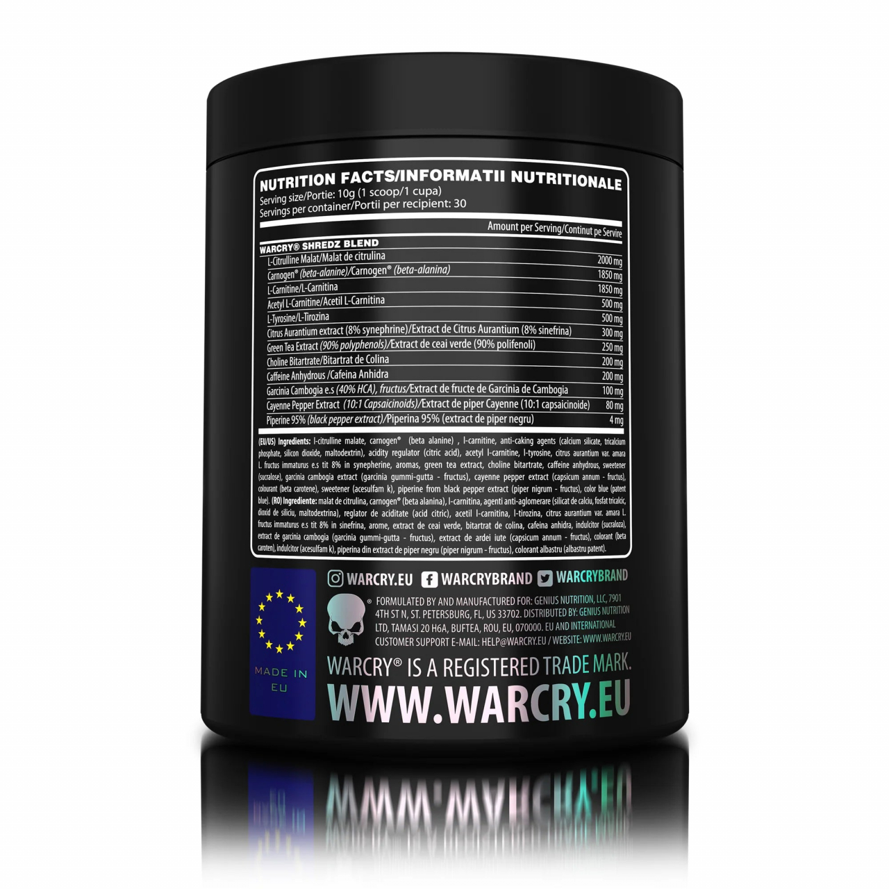 Pre-workout, Genius Nutrition, Warcry Shredz, 300 de grame, pudra [3]