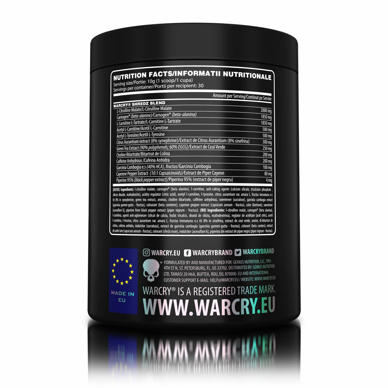 Pre-workout, Genius Nutrition, Warcry Shredz, 300 de grame, pudra [2]