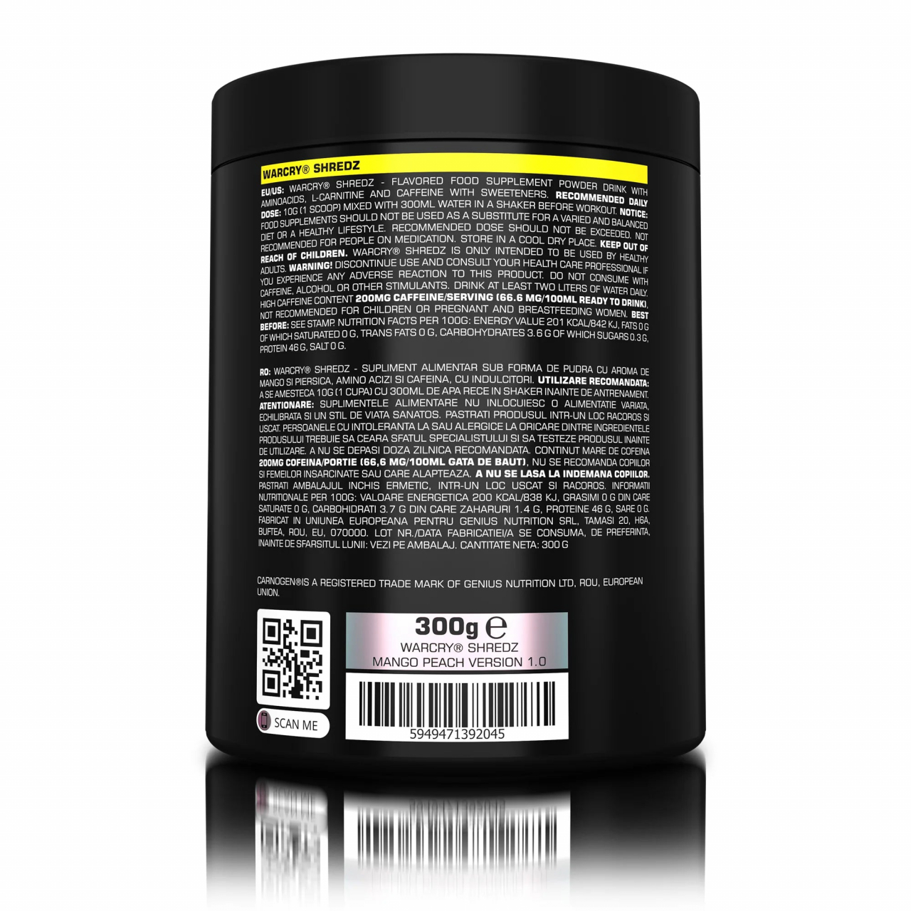 Pre-workout, Genius Nutrition, Warcry Shredz, 300 de grame, pudra [3]