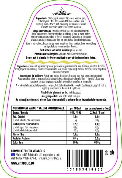 Sos, Vitabolic, ZERO Sauce, 425 ml [3]
