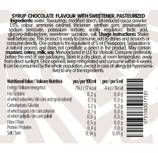 Sirop, Vitabolic, Zero Syrup, 425ml [3]