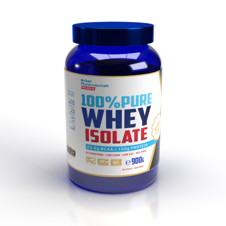 Proteina - Izolat proteic din zer, Balkan Pharmaceuticals, 100% Pure Whey Isolate, 900 de grame, pudra proteica