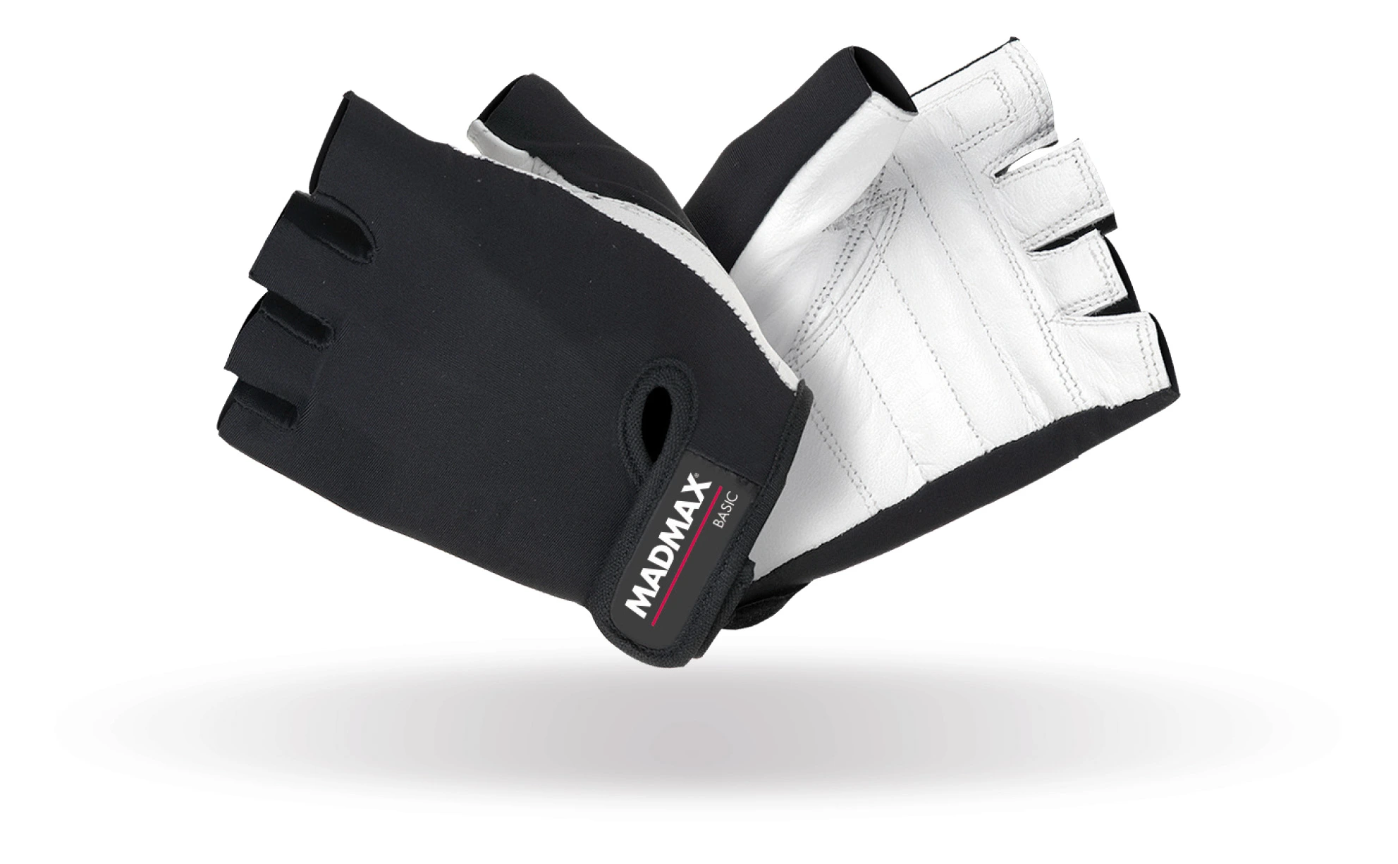 Manusi - Manusi albe, MadMax, Basic workout gloves, Black/White
