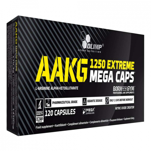 Arginina - Arginina Alfa-Ketoglutarat, Olimp Sport Nutrition, AAKG 1250 Extreme Mega Caps, 120 de capsule