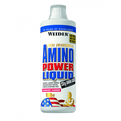 BCAA - Aminoacizi lichizi, Weider, Amino Power Liquid, sticla de 1 litru