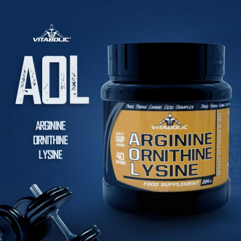 Arginina + Ornitina + Lizina, Vitabolic,  204 grame, pudra [2]