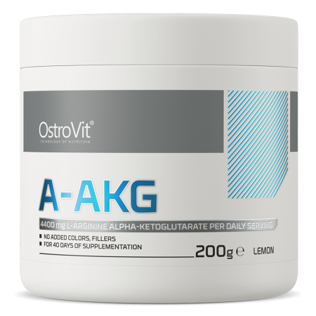 Pompare & Oxid Nitric - Arginina Alfa-Ketoglutarat, Ostrovit, A-AKG, 200 grame, pudra