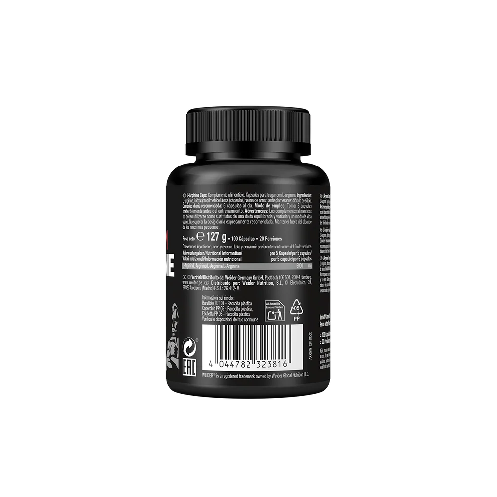Arginina, Weider, L-Arginine, 100 de capsule [1]