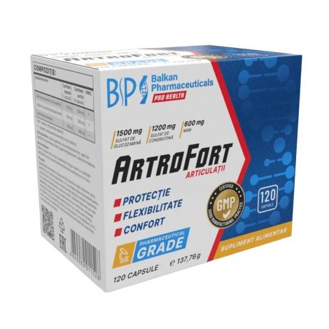 Sanatate articulatii - Supliment pentru articulatii, Balkan Pharmaceuticals, ArtroFort, 120 de capsule