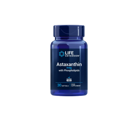 Longevitate - Astaxantina cu fosfolipide, Life Extension, Astaxanthin 4mg with Phospholipids, 30 de capsule moi