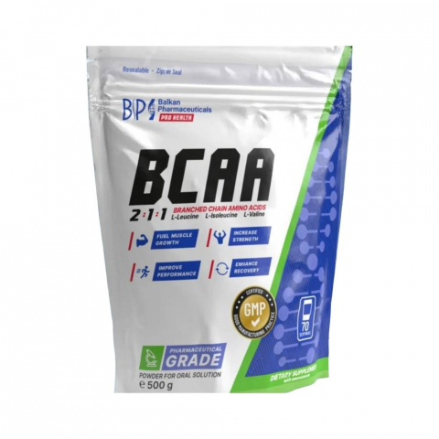 BCAA - Aminoacizi, Balkan Pharmaceuticals, BCAA 2:1:1, 500 de grame, pudra