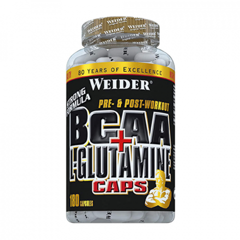 BCAA - Complex de aminoacizi, Weider, BCAA + L-Glutamine, 180 de capsule