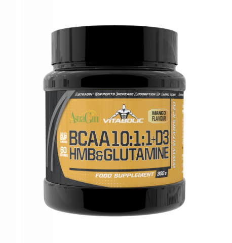 Vitamine si minerale - Aminoacizi + HMB, Vitabolic, BCAA 10:1:1 + D3 Glutamine + HMB, 300 de grame, pudra