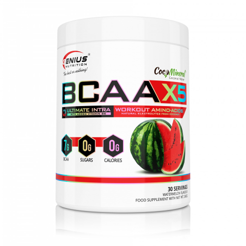BCAA - Aminoacizi, Genius Nutrition, BCAA-X5, 360 de grame, pudra