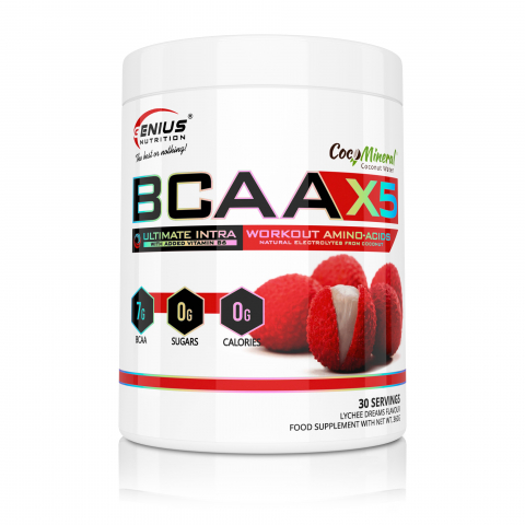 BCAA - Aminoacizi, Genius Nutrition, BCAA-X5, 360 de grame, pudra
