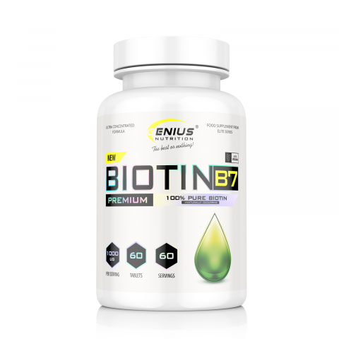 Anti-Aging - Biotina, Genius Nutrition, Biotin B7, 60 de tablete