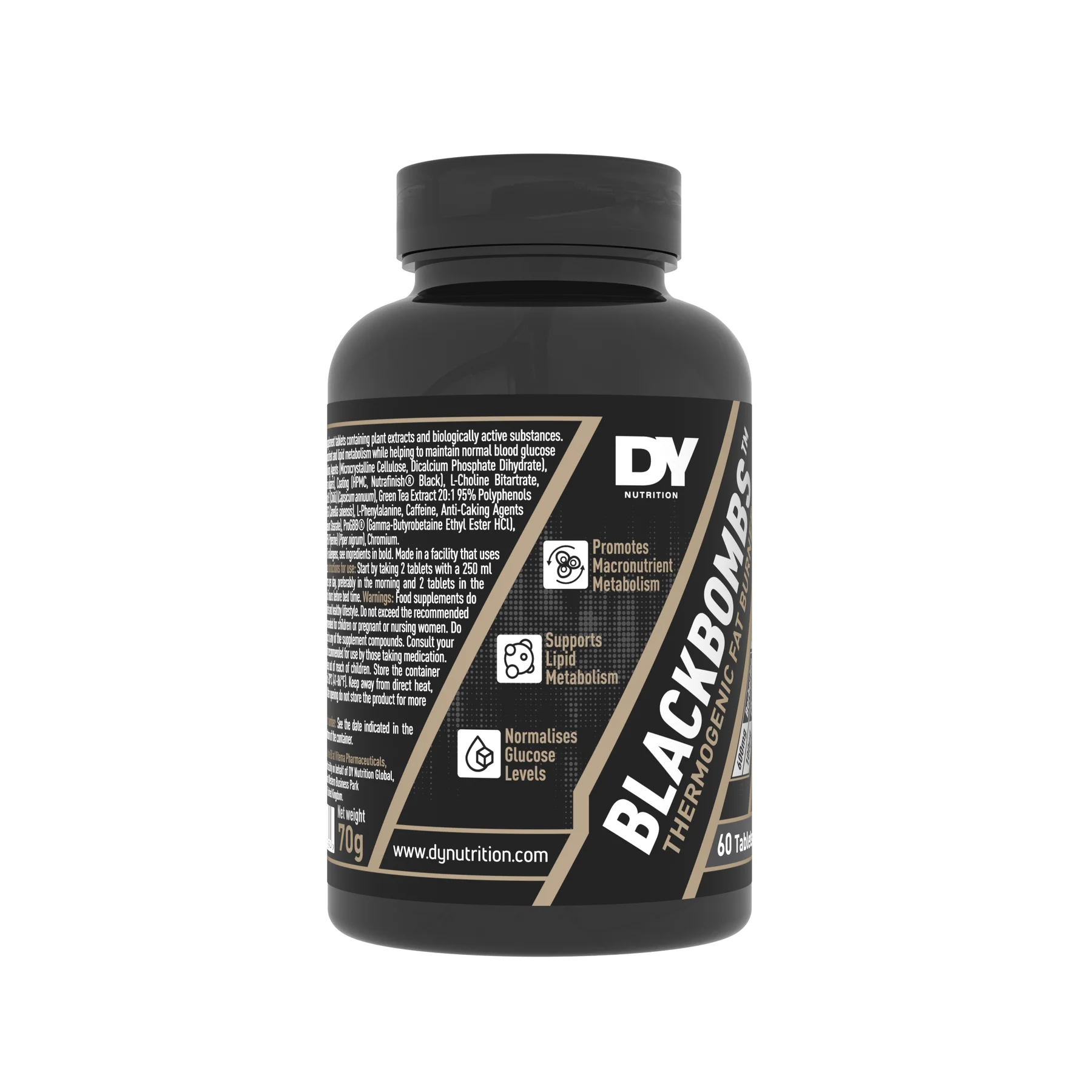 Arzator de grasimi, DY Nutrition, Blackbombs, 60 de tablete [3]