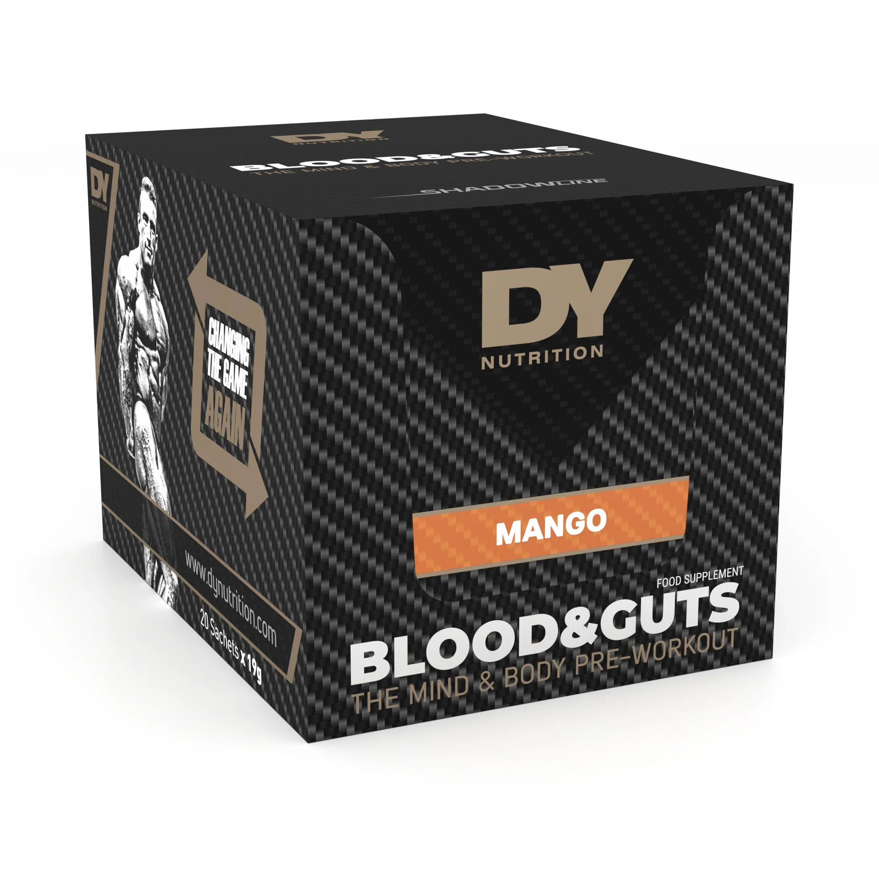 Cu cofeina - Pre-workout, DY Nutrition, Blood & Guts, Cutie cu 20 plicuri
