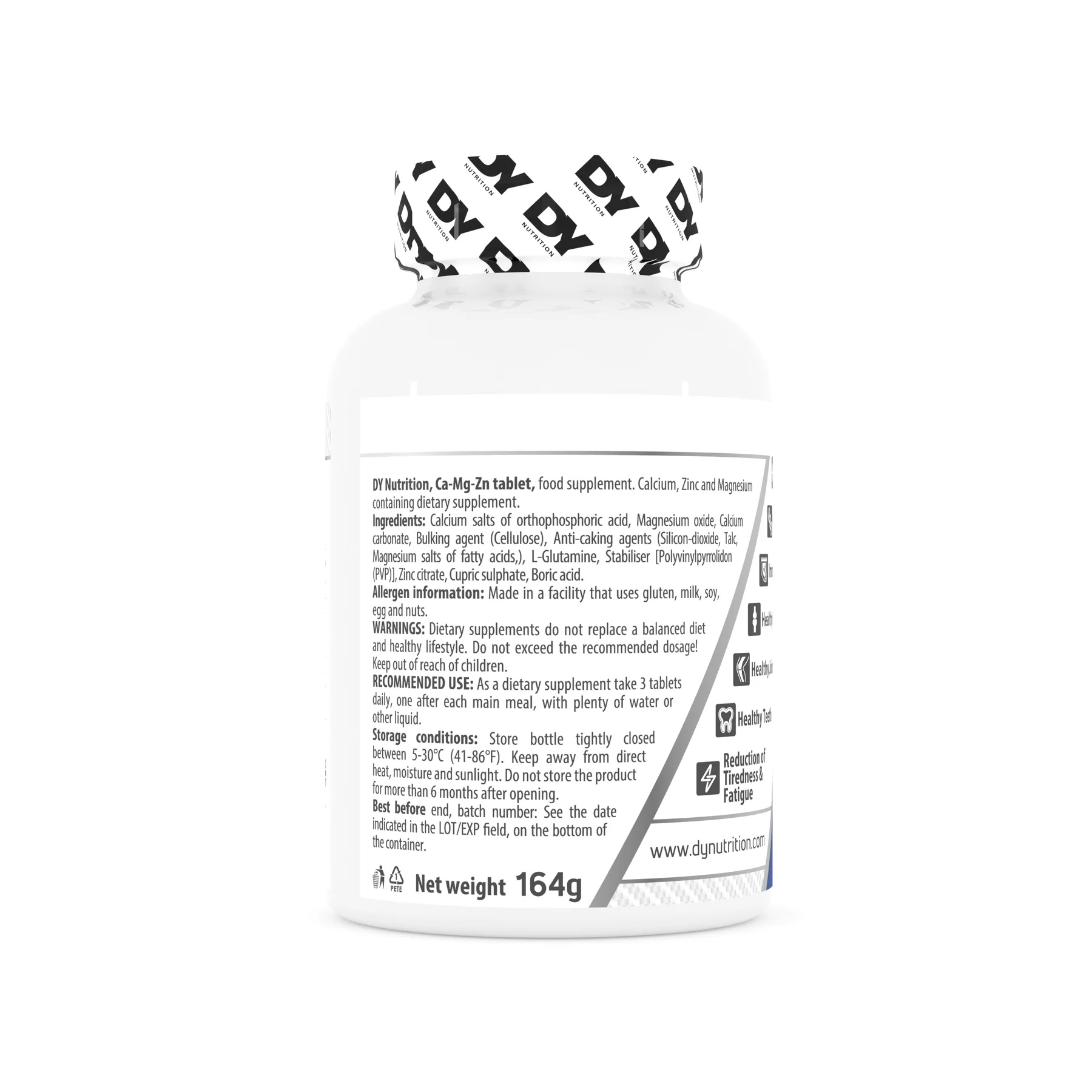 Calciu + Magneziu + Zinc, DY Nutrition, Ca Mg Zn, 90 de tablete [3]