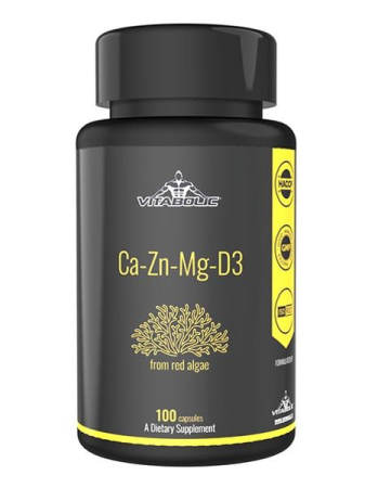 Sanatate articulatii - Calciu magneziu zinc si D3, Vitabolic, Ca-Zn-Mg-D3, 100 de capsule