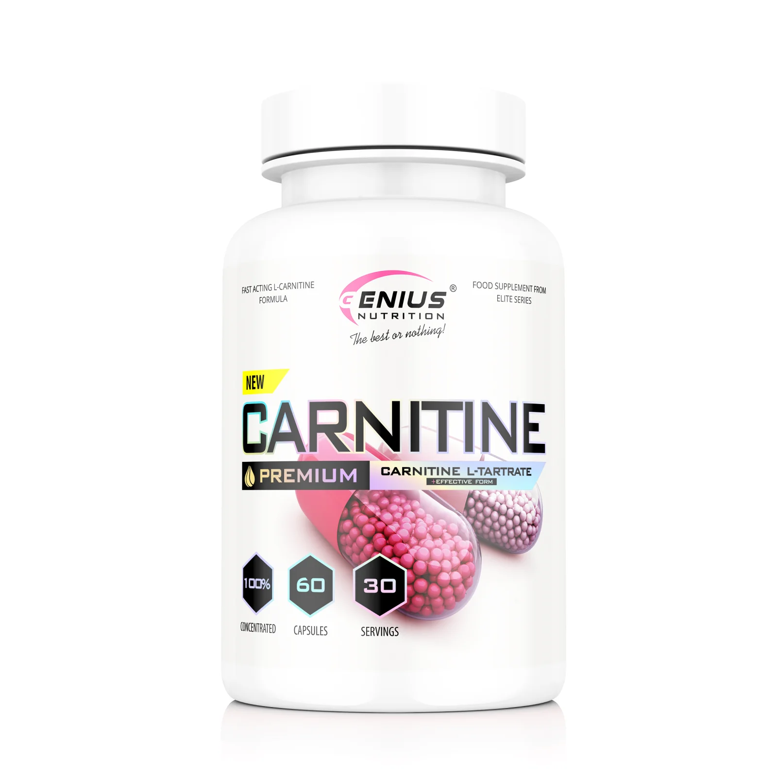 Carnitina - Carnitina, Genius Nutrition, L-Carnitine, 60 de capsule