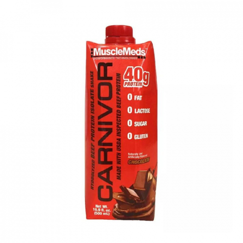 Gustari si bauturi proteice - Shake proteic preparat, MuscleMeds, Hydrolyzed Beef Carnivor Protein Shake, cutie de 500ml
