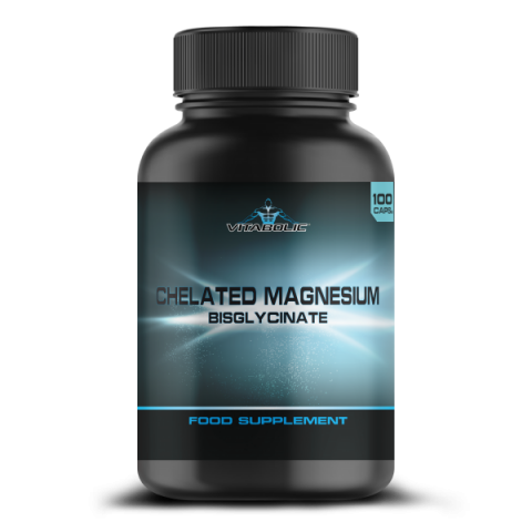 Magneziu - Magneziu bisglicinat chelat, Vitabolic, Chelated Magnesium Bisglycinate, 100 de capsule
