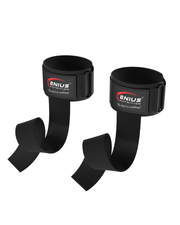 Chingi și fașe - Chingi cu fasa, Genius Nutrition, Lifting straps with wrist support, Black