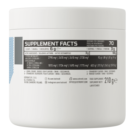 Citrulina, OstroVit, Citrulline, 210 grame, pudra [1]