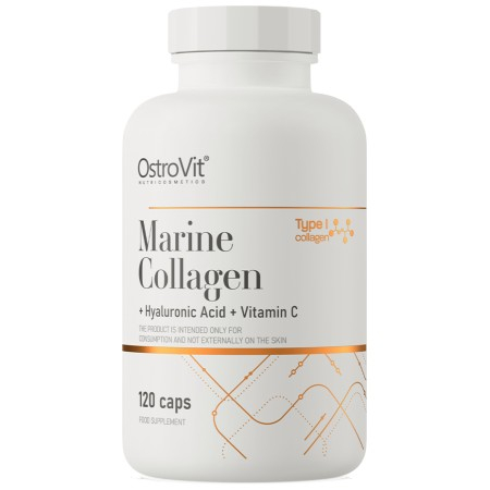 Vitamina C - Colagen marin, Ostrovit, Marine Collagen, 2200mg, 120 de capsule - OstroVit