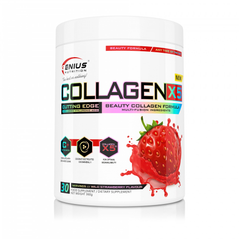 Anti-Aging - Colagen, Genius Nutrition, Collagen-X5, 360 de grame, pudra