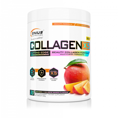 Colagen - Colagen, Genius Nutrition, Collagen-X5, 360 de grame, pudra