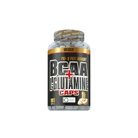 Nutritie sportiva - Complex de aminoacizi, Weider, BCAA + L-Glutamine, 180 de capsule