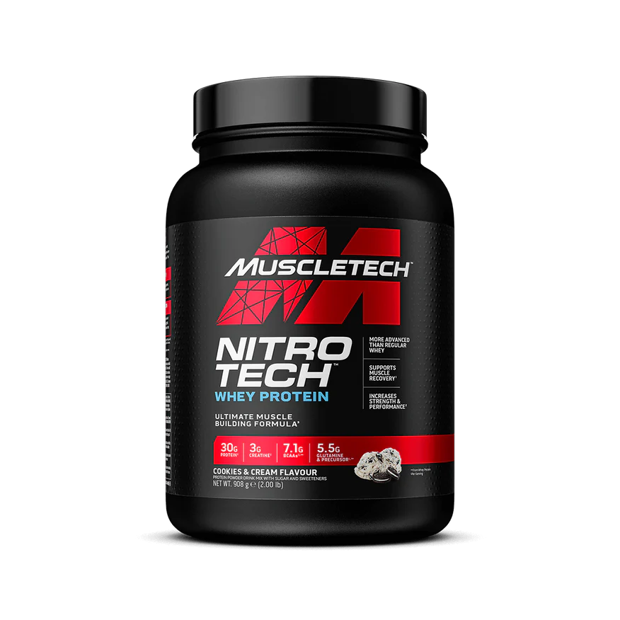 Proteina - Concentrat proteic, MuscleTech, Nitro Tech Whey Protein, 908 grame, pudra proteica