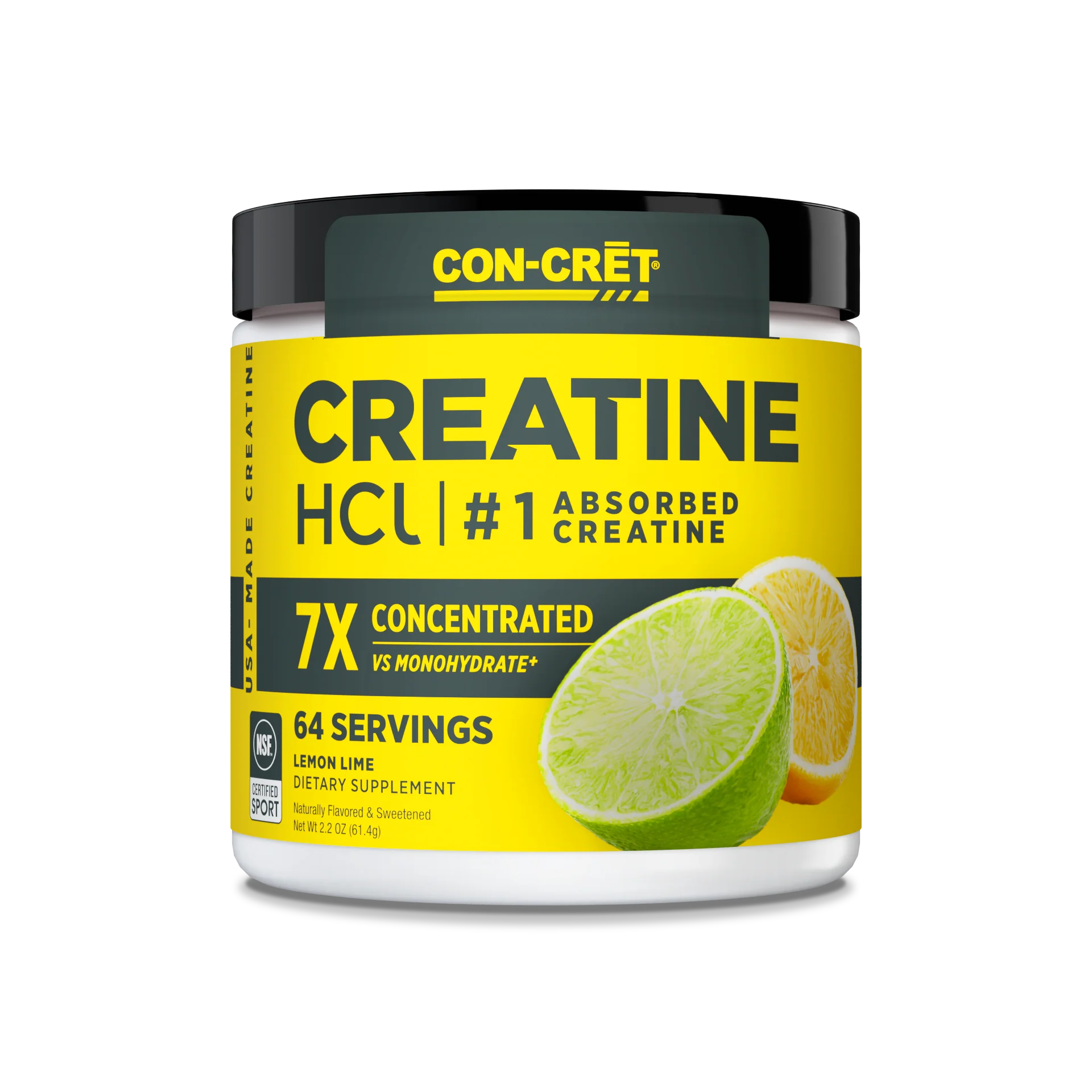Hidroclorid HCl - Creatina hidroclorid, Con-Cret, Creatine HCl, 61.4 grame, 64 de serviri, pudra