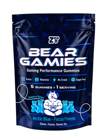 Creatina jeleuri cu cofeina, Zooo Nutrition, Bear Gamies – Gaming Performance Gummies, 150 jeleuri