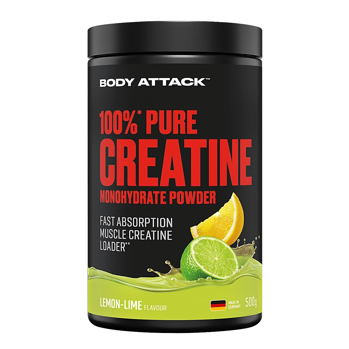 Creatina - Creatina monohidrata, Body Attack, 100% Pure Creatine Monohydrate Powder, 500 de grame, pudra