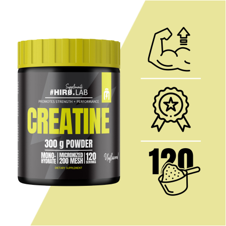 Creatina monohidrata, Hiro Lab, Creatine micronized 200 Mesh, 300 de grame, pudra [4]