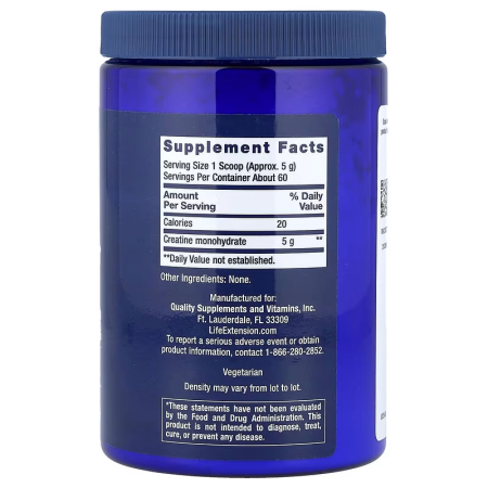 Creatină Monohidrată, Life Extension, Creatine Powder, 300 de grame, pudra [1]