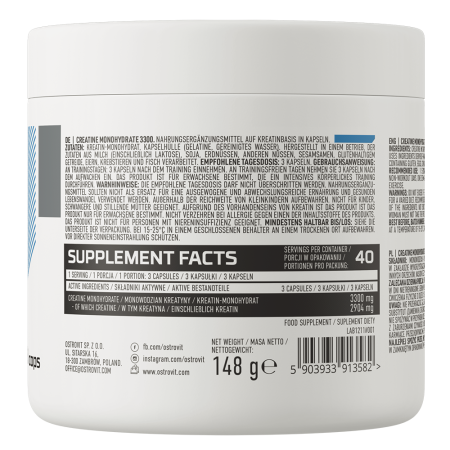 Creatina monohidrata, OstroVit, Creatine monohydrate tabs 3300, 120 de tablete [1]