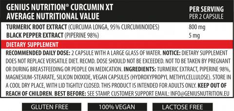 Turmeric, Genius Nutrition, Curcumin-XT, 90 de capsule [1]