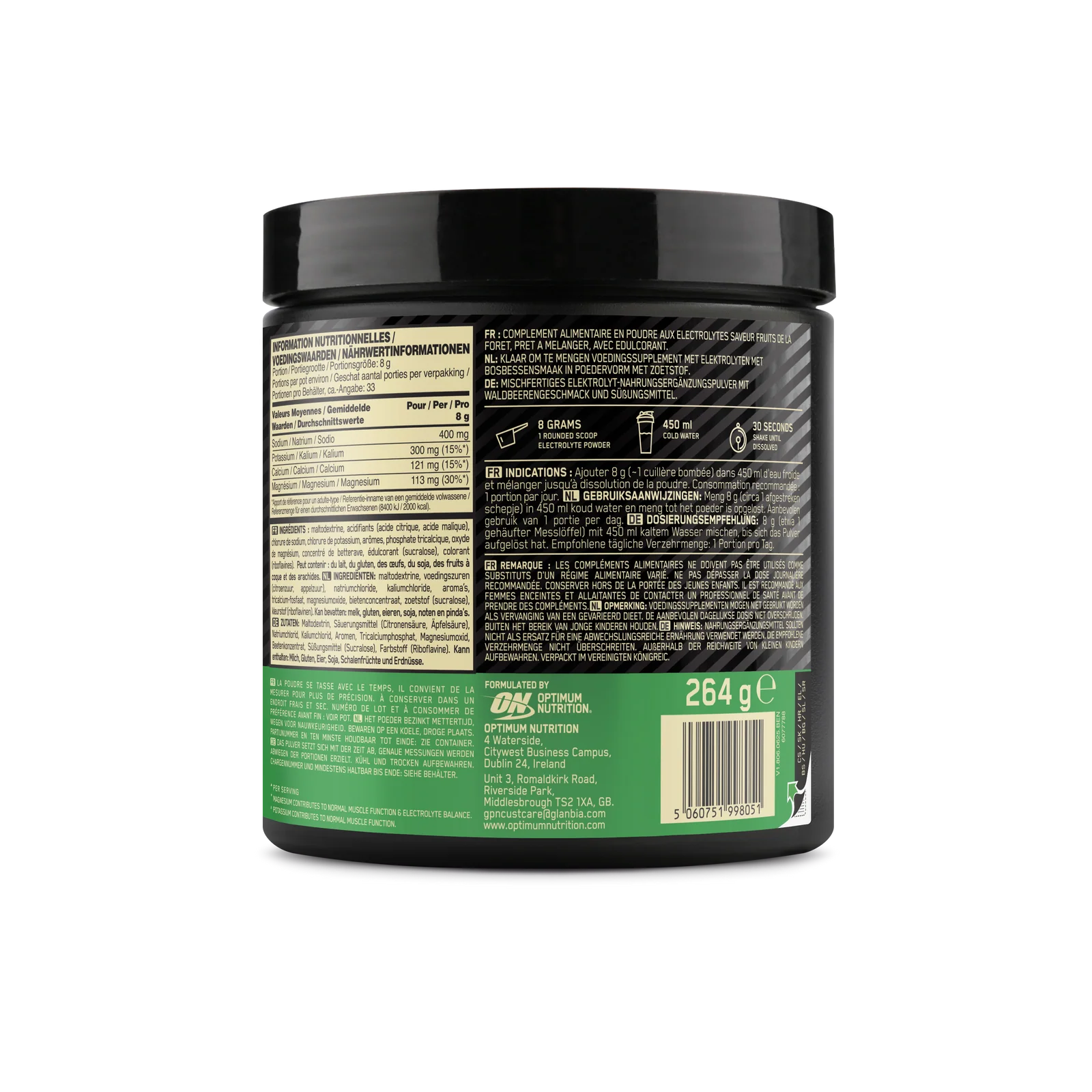 Electroliti pentru hidratare, Optimum Nutrition, Electrolyte Powder Lemon, 264 de grame, pudra [1]