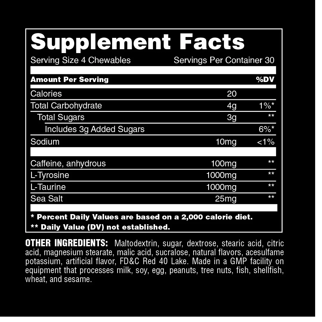 Energizant, Universal Nutrition, Animal Energy Performance Chew Tabs, 30 de portii, 120 de tablete masticabile [1]