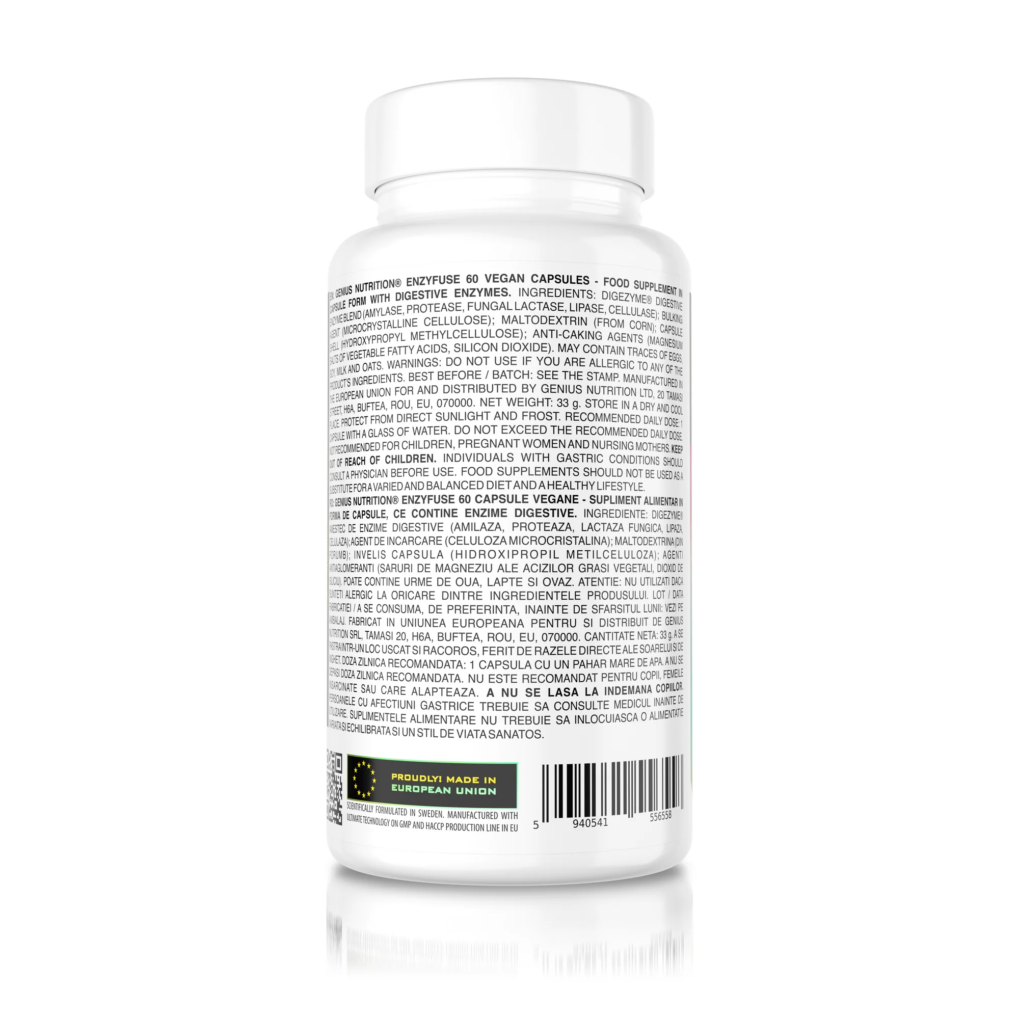 Enzime digestive, Genius Nutrition, Enzyfuse, 60 de portii, 60 de capsule [1]