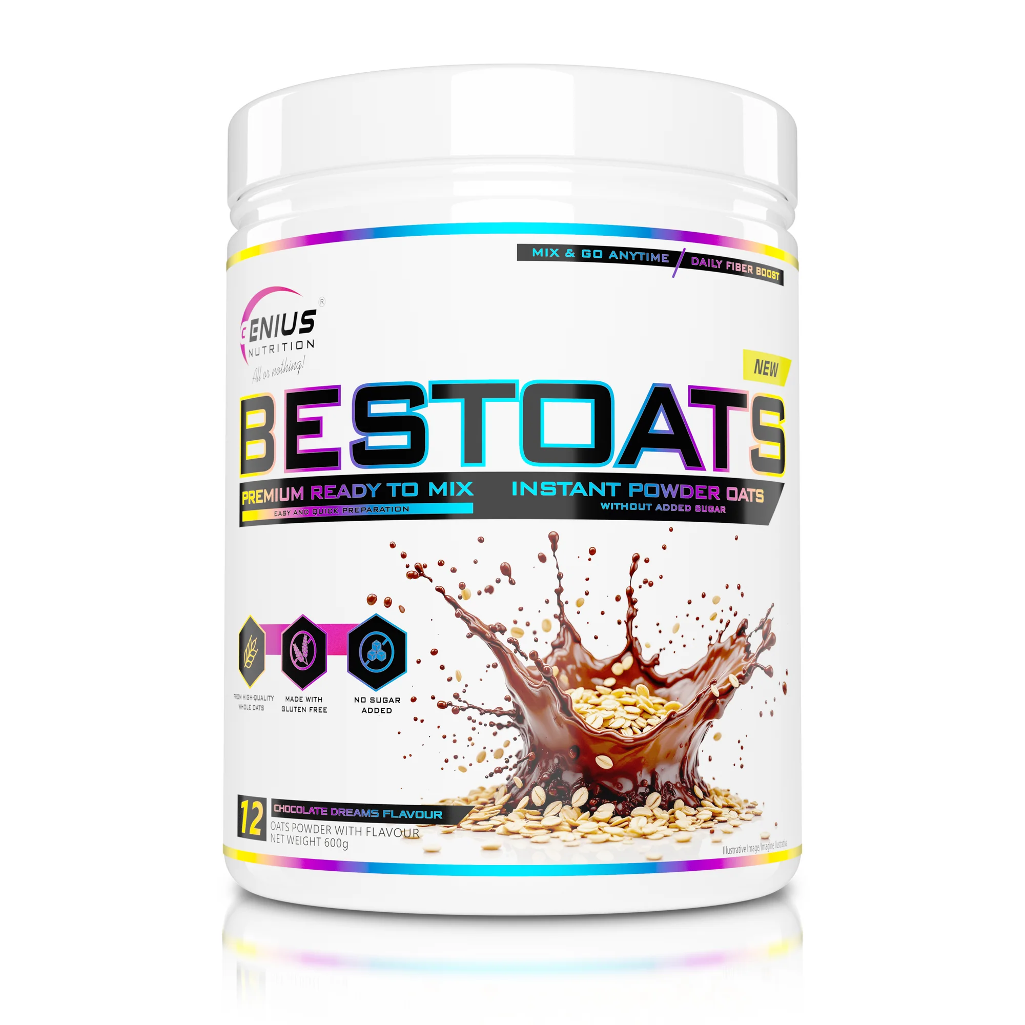 Mic dejun sanatos - Faina de ovaz, Genius Nutrition, Bestoats, 600 de grame, pudra