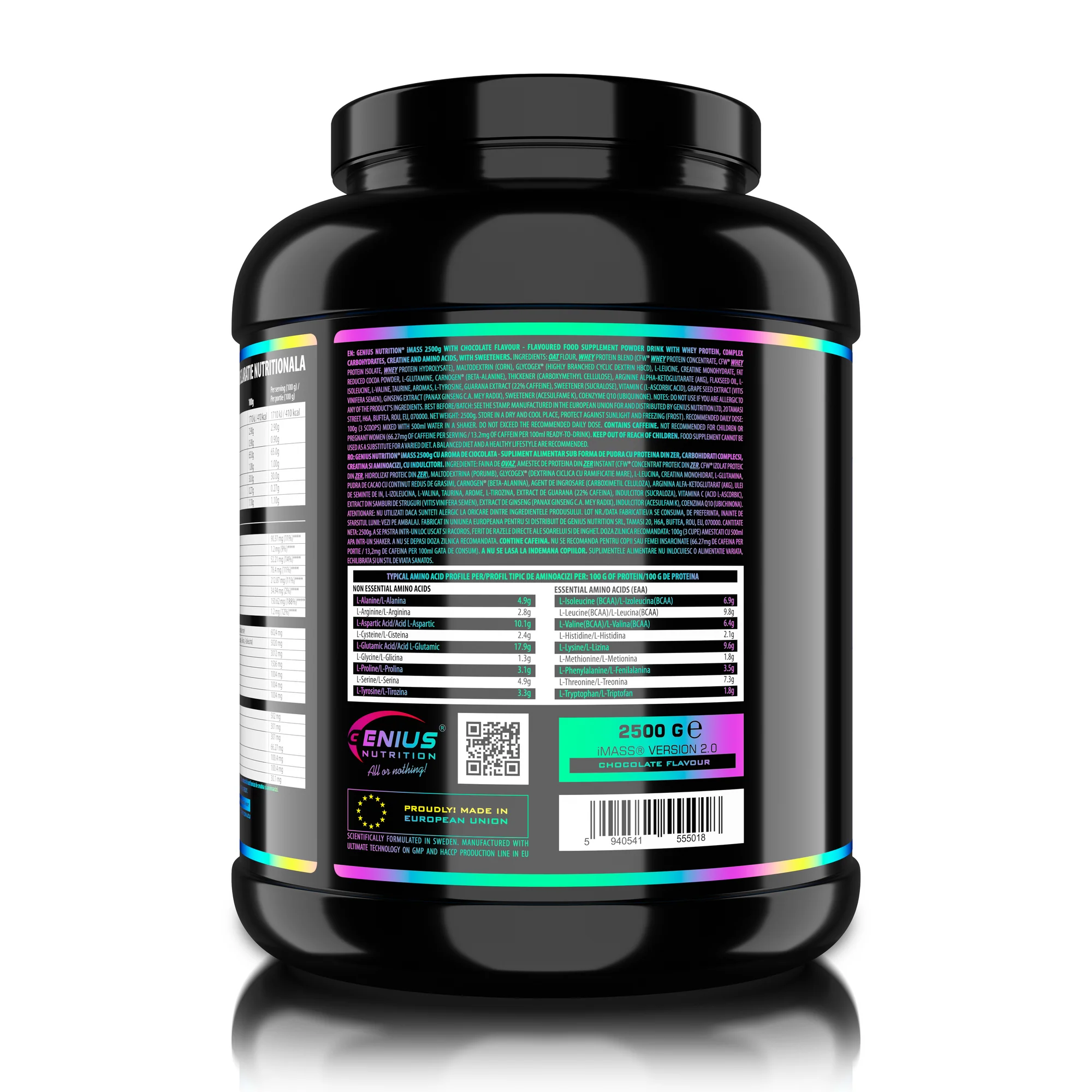 Gainer, Genius Nutrition, iMass, 2.5kg, pudra proteica [2]