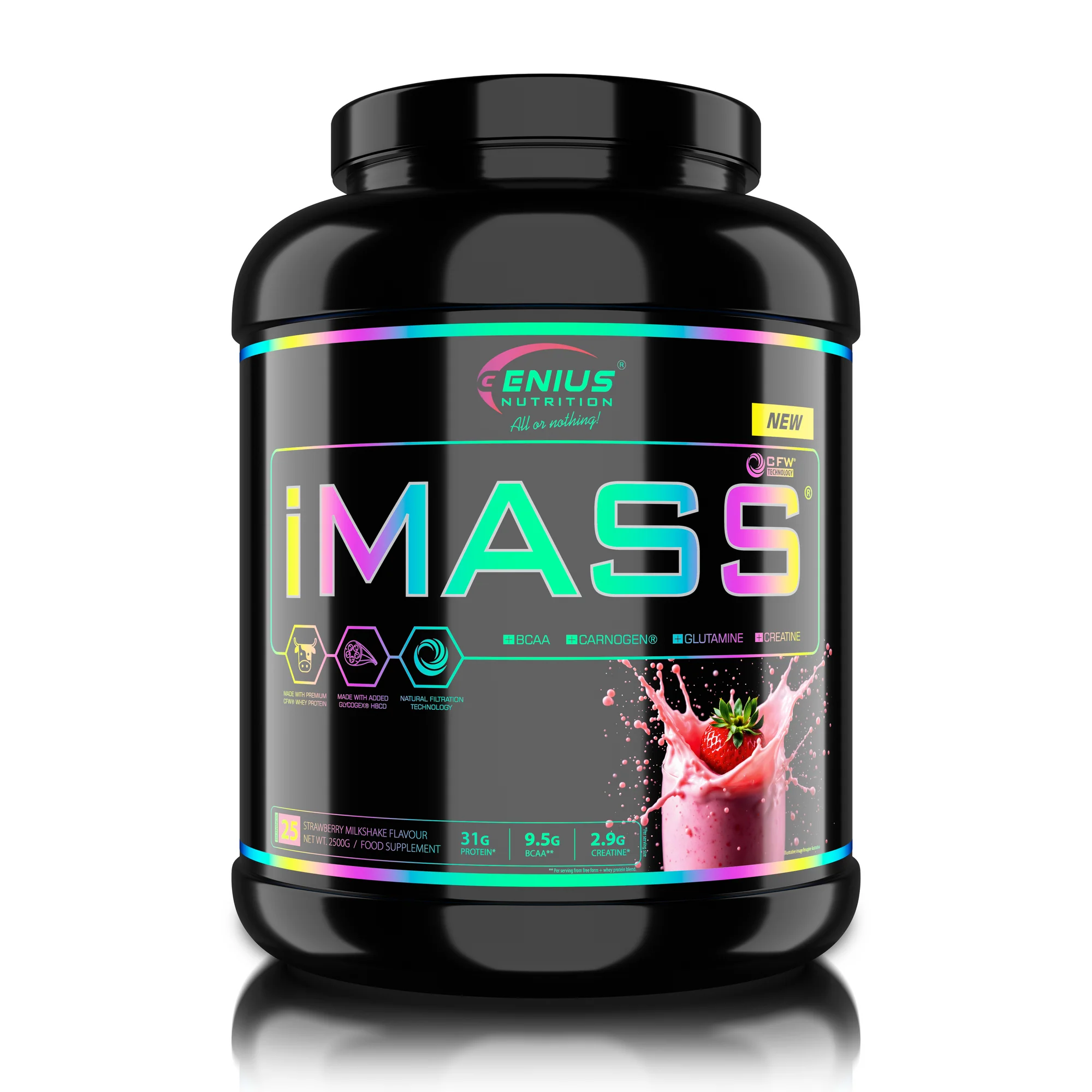 Proteina - Gainer, Genius Nutrition, iMass, 2.5kg, pudra proteica
